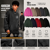 Produsen Hoodie Berat dengan Logo Kustom OEM ODM, Sweatshirt Oversized Boxy Fit Cropped Streetwear, Label Pribadi Grosir