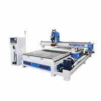 Fresadora CNC Jinan Mosencnc 1325 de 4 Ejes con Eje Rotatorio y Motor, Máquina de Tallado de Madera para Muebles, Grabado 3D