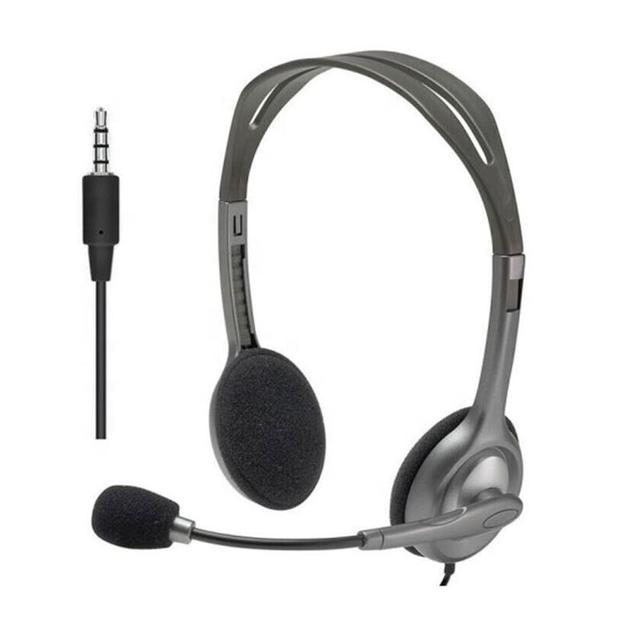 Original Logitech H111 Gaming Headphones Stereo Headset 3.5mm Audio Jack Wired Ear Earphones Headphones