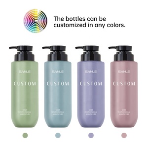 <span class=keywords><strong>400ml</strong></span> logotipo personalizado rojo verde Beige mascota plástico champú embalaje cosmético suero tóner Facial loción botellas con bomba - Product Image 5