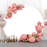 Arco de fondo circular para fotografía, telón de fondo blanco puro, cubierta redonda para decoraciones de fiesta de cumpleaños