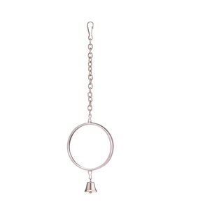 Jouet pour oiseaux en métal rond avec chaîne et clochette pour usage extérieur, design simple, accessoire durable pour animaux de compagnie - Product Image 6