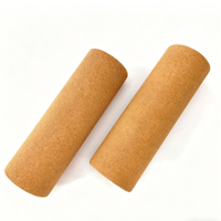 Rodillo de Espuma de Corcho Natural de Alta Densidad para Yoga, Pilates, Ejercicio y Masaje, para Aliviar la Tensión Muscular y Mejorar la Condición Física