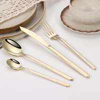 Ensemble de couverts de luxe en or champagne, acier inoxydable de haute qualité, couteau, fourchette, cuillère à grain de bois, pour cadeau de mariage