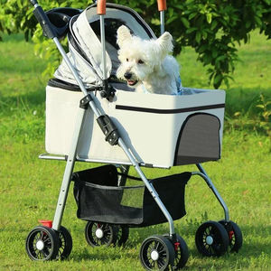 Faltbarer Haustier-Buggy für Hunde und Katzen, Leichtgewichtig mit Tasche, Abnehmbarer Externer Schiebe-Hundewagen, Abnehmbare Hundetrage zum Spazierengehen - Product Image 1