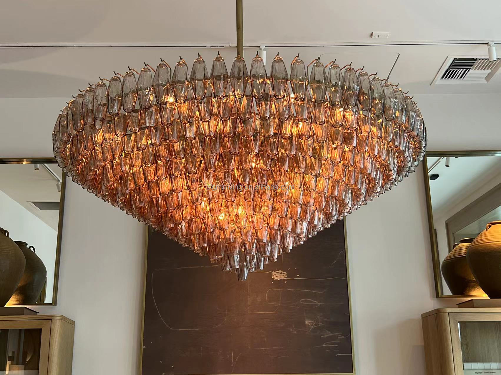 Wholesale Decorative Nordic LED Lighting Crystal Pendant Lamp Modern Luxury Style Design for High Ceilings Indoor Chandelier