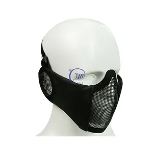 Masque tactique en maille d'acier Masque de protection de sécurité respirant demi-visage pour tactique