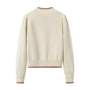 Low Moq Custom Women Knit Sweater Long Sleeve Crew Neck Cable <strong>Ladies</strong> Sweater Embroidery Button <strong>Crochet</strong> Women Knit <strong>Cardigan</strong> - Product Image 3