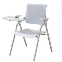 Chaise de formation à dossier en maille robuste OEM pour le personnel scolaire et les étudiants Roues de bureau et de bloc-notes en matière plastique
