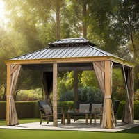 Youya Porte Coulissante 12*20 Gazebo Extérieur Étanche Jardin Pvc Pavilion Gazebo En Aluminium Hard Top Gazebo avec Double Toiture