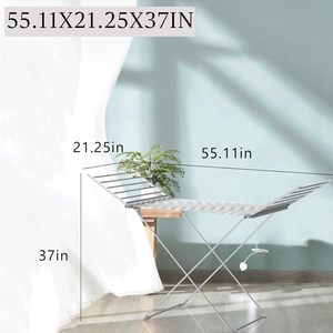 Porte-vêtements pliant en aluminium de type aile, le plus vendu, sur pied, chauffant - Product Image 2