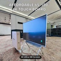 Tableau blanc interactif intelligent KINGONE 65 pouces LCD 4K UHD avec écran tactile infrarouge pour l'enseignement et les réunions