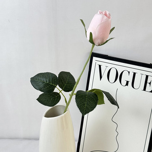 Rosa singola in gomma morbida, <span class=keywords><strong>fiore</strong></span> artificiale per decorazioni nuziali, arte floreale, <span class=keywords><strong>fiore</strong></span> finto per la casa, bouquet da sposa, oggetti di scena per fotografia, <span class=keywords><strong>sala</strong></span> ricevimenti - Product Image 4