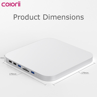 Carcasa de Aluminio para SSD/HDD SATA de 2.5 Pulgadas, Base de Conexión USB-C para Mac Mini, HDMI 4K, VGA, USB-A 5Gbps, Lector de Tarjetas SD y TF