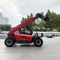 Chariot élévateur télescopique 3T GTF30 avec mât de 20 pieds, moteur diesel Cummins, 4 roues motrices, déplaceur latéral hydraulique, benne à grappin tout-terrain, attache rapide