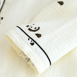 2025 nuova moda semplice e elegante pigiami da donna 100% in cotone crêpe <span class=keywords><strong>Panda</strong></span> modello Casual da donna per la casa - Product Image 5