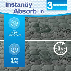 Lot de 2 <span class=keywords><strong>tapis</strong></span> absorbants lavables <span class=keywords><strong>pour</strong></span> <span class=keywords><strong>chien</strong></span>, imprimés modernes, super absorbants, réutilisables, imperméables, antidérapants, <span class=keywords><strong>pour</strong></span> la mise bas, le sol, le canapé, la cage - Product Image 2