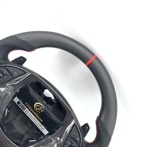 Volant en fibre de carbone CCExcellent à <span class=keywords><strong>prix</strong></span> avantageux pour <span class=keywords><strong>Camaro</strong></span> 2016-2020 avec cuir lisse <span class=keywords><strong>rouge</strong></span> - Product Image 6