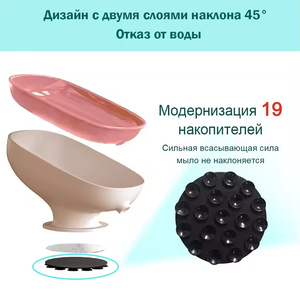 Porta sapone Super <span class=keywords><strong>ventosa</strong></span> con acqua di scarico per bagno porta sapone spugna porta sapone forniture per bagno - Product Image 5