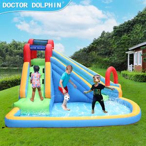 Castillo hinchable para niños, con <span class=keywords><strong>tres</strong></span> castillo hinchable toboganes y piscina de agua, casa de rebote de escalada, Doctor Dolphin - Product Image 3