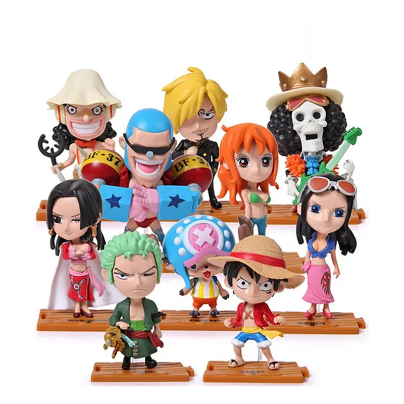 Venta al por mayor conjunto completo de personajes 68 generaciones de 10 figuras de acción Luffy mujer emperador muñecas coche decoración montaje modelo