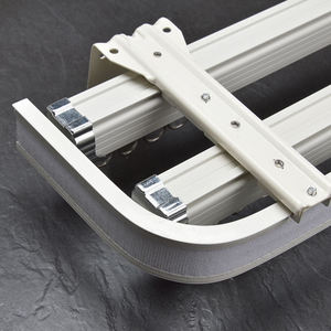 Rail de <span class=keywords><strong>rideaux</strong></span> en alliage d'aluminium <span class=keywords><strong>double</strong></span> couche, rail droit, montage par le haut avec cantonnière, rail incurvé et accessoires - Product Image 1