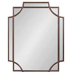 Gương treo tường truyền thống 18x24 bằng đồng, gương trang trại trang trí với hình học lồng vào nhau thanh lịch với cấu hình mỏng - Product Image 1