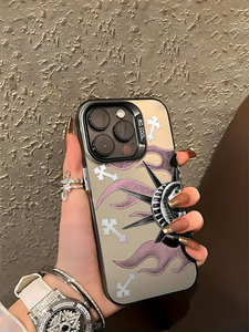 Funda Gótica Rosa Y2K con Estampado de Estatua en Negro Mate, Carcasa Antigolpes con Pintura UV para Teléfonos Móviles 12/13/14/15/16/17Pro - Product Image 2