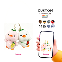 Gantungan Kunci Boneka Isi Kapas Serat Poliester dari Kain Katun Lembut Buatan Khusus, Mainan Boneka Lembut Buatan Khusus