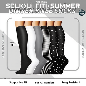 Unisex High Knee Compression <b>Running</b> & Cycling <b>Socks</b> Custom 20-30mhg Sports <b>Socks</b> with Printed Pattern for Men - Product Image 2