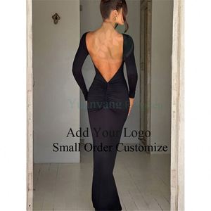 Abito da Festa di Alta Qualità in Raso Elasticizzato <span class=keywords><strong>con</strong></span> <span class=keywords><strong>Spacco</strong></span> Laterale, <span class=keywords><strong>Monospalla</strong></span> e Manica Lunga - Product Image 3