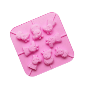 Campione gratuito stampo per cioccolato in Silicone a 8 fori a forma di animale diverso lecca-lecca-lecca stampo per dolci alimentari - Product Image 2