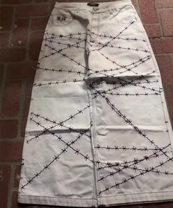 กางเกงยีนส์วินเทจสีดำพิมพ์ลายขายส่งสำหรับผู้ชาย กางเกงคาร์โก้ทรงหลวมผ้ายีนส์ฟอกแบบกำหนดเอง ไซส์พลัส กางเกงจ็อกเกอร์และกางเกงยีนส์สำหรับผู้ชาย - Product Image 3