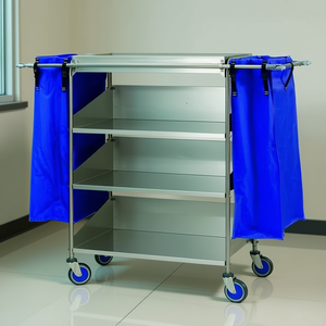 Carrello Ospedaliero in Acciaio Inox con 4 Ripiani, 70 Cm, Blu, Capacità 114 L, Carrello Medico - Product Image 3
