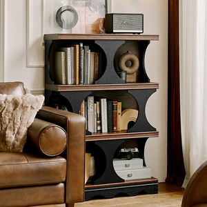 Quercia in legno massello di teak <span class=keywords><strong>rubino</strong></span> in legno di legno retrò soggiorno mostra libreria mobile con finitura ad olio naturale - Product Image 2
