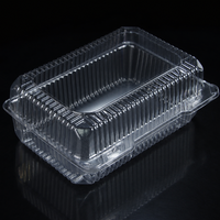 Op maat gemaakte transparante, voedselveilige PET wegwerp clamshell plastic fruitverpakking PET 1800ml opvouwbare doos