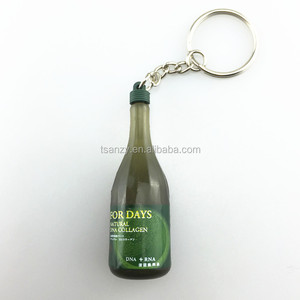Custom Designed 3D Soft PVC Bottle Keychain Advertising Promotional Keychains & Carabiners