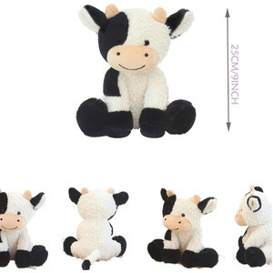 Hot Baby Products Custom Cute Soft Plushies Animal <span class=keywords><strong>de</strong></span> granja Negro Blanco Peluche Vaca Juguetes <span class=keywords><strong>para</strong></span> aliviar el estrés <span class=keywords><strong>para</strong></span> niños Regalos - Product Image 3