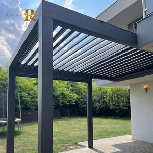 Pérgola Bioclimática Moderna y Minimalista con Drenaje Integrado, Gazebo Motorizado de Aluminio con Rejillas Ajustables para Jardín y <span class=keywords><strong>Terraza</strong></span> Europeos - Product Image 1