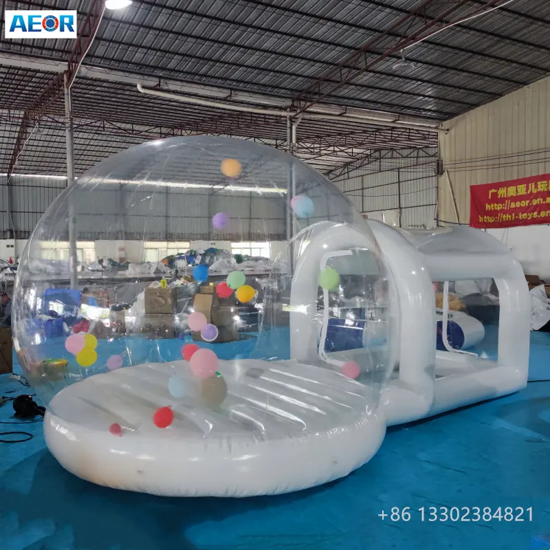 Outdoor Inflatable Igloo Dome Tent Transparent PVC Inflatable bubble bounce house with base