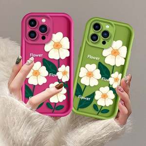 Étui de téléphone en silicone pour iPhone 15 14 13 12 11 X XR Xs 17 Plus Pro Max Mini avec motif de dessin animé de fleurs et d'escalier - Product Image 1