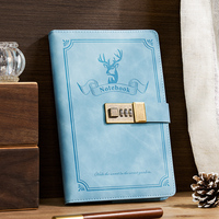 Carnet de Notes à Verrouillage par Mot de Passe avec Logo Personnalisé, Journal Intime Verrouillable Numérique A5 en Cuir PU à Couverture Rigide