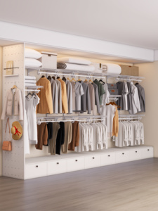 Puerta Corredera Moderna para Armario con Diseño de Panel Plano, Manijas Metálicas, Instalación en Pared, Construcción Duradera de MDF para Dormitorio - Product Image 4