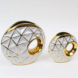 ขวดขิงเซรามิกทอง electroplated หรูหราตกแต่งบ้านขนาดใหญ่สูงพื้นใหญ่เซรามิกขิงแจกันพร้อมส่ง - Product Image 4