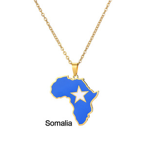 Colliers avec drapeaux de pays africains, en acier inoxydable, pour la jamaïque, la malaisie et le Nigeria - Product Image 4