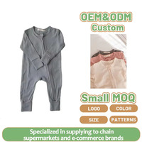 Vêtements pour bébé en fibre de bambou, barboteuse pour nouveau-né pour le printemps et l'automne, combinaison à manches longues, vêtements de maison avec fermeture éclair