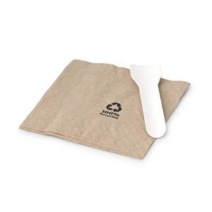 Servilletas de Cóctel Más Vendidas, Papel Reciclado, 20x20cm, 2 Capas, Plegado 1/4, Color Marrón, Desechables - Product Image 6