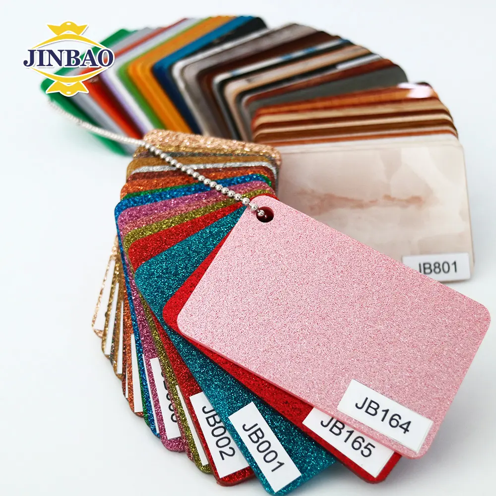 JINBAO di alta qualità 1220x2440mm 4x8ft design personalizzato cast pmma foglio di plastica colorato marmo glitter acrilico foglio