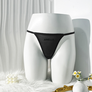 Op maat gemaakte logo dunne flocked sexy slipjes string lage taille dames G-string ondergoed - Product Image 2