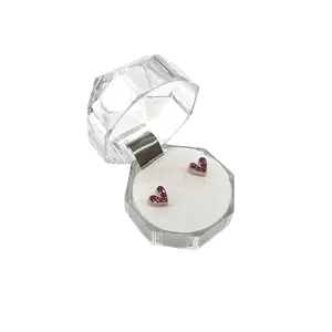 Exhibición de cajas de dulces caja de joyería transparente acrílico organizador acrílico caja de joyería para caja de anillo de joyería